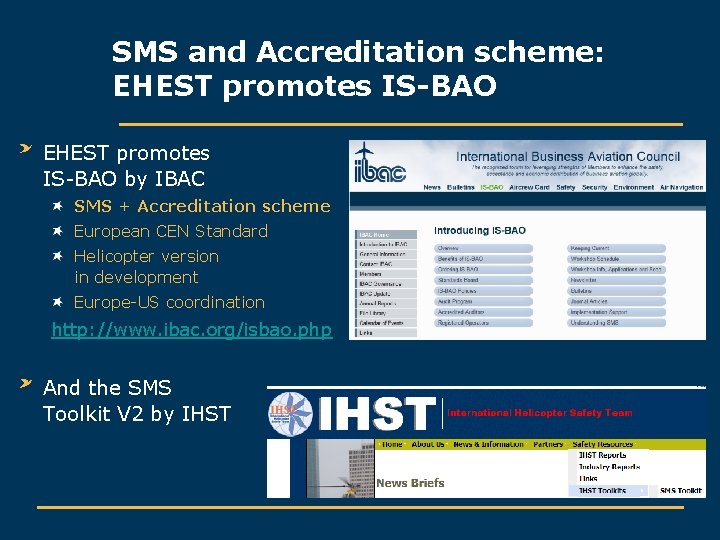 SMS and Accreditation scheme: EHEST promotes IS-BAO by IBAC SMS + Accreditation scheme European