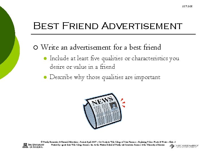 2. 17. 2. G 1 Best Friend Advertisement ¡ Write an advertisement for a