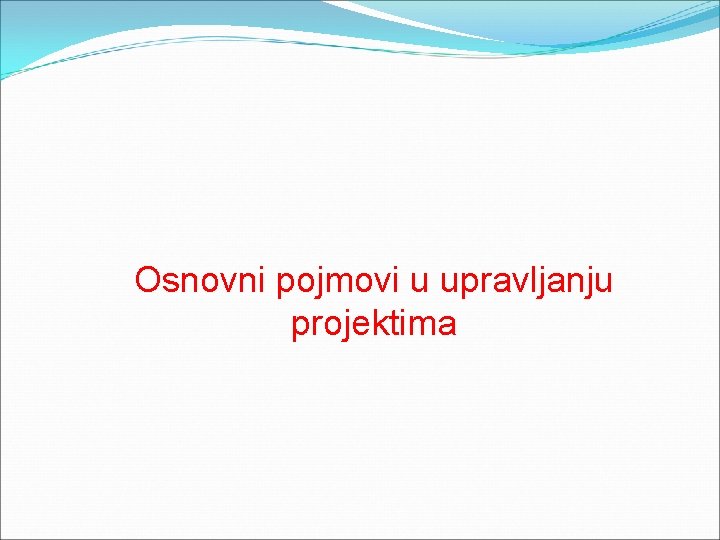 Osnovni pojmovi u upravljanju projektima 