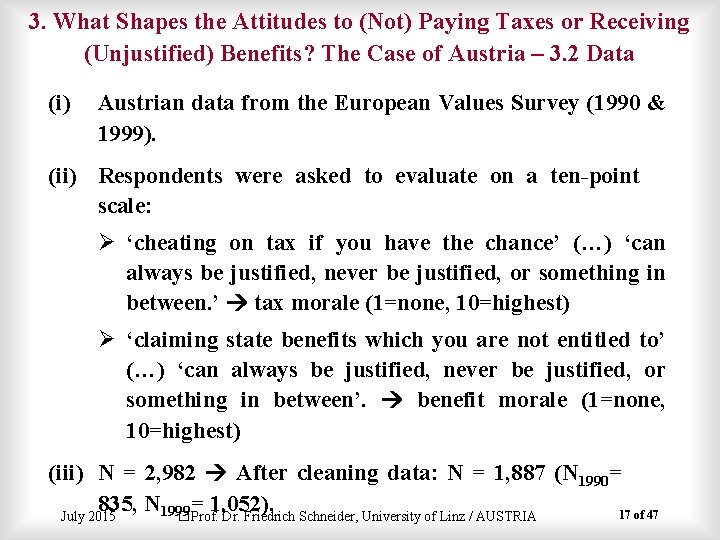 3. What Shapes the Attitudes to (Not) Paying Taxes or Receiving (Unjustified) Benefits? The