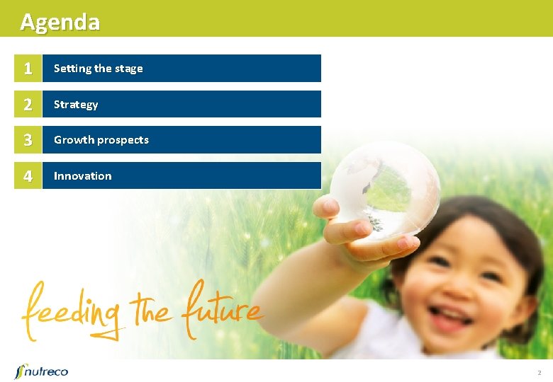 Agenda 1 Setting the stage 2 Strategy 3 Growth prospects 4 Innovation 2 