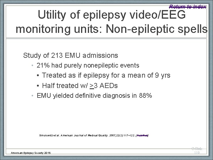 Return to index Utility of epilepsy video/EEG monitoring units: Non-epileptic spells Study of 213