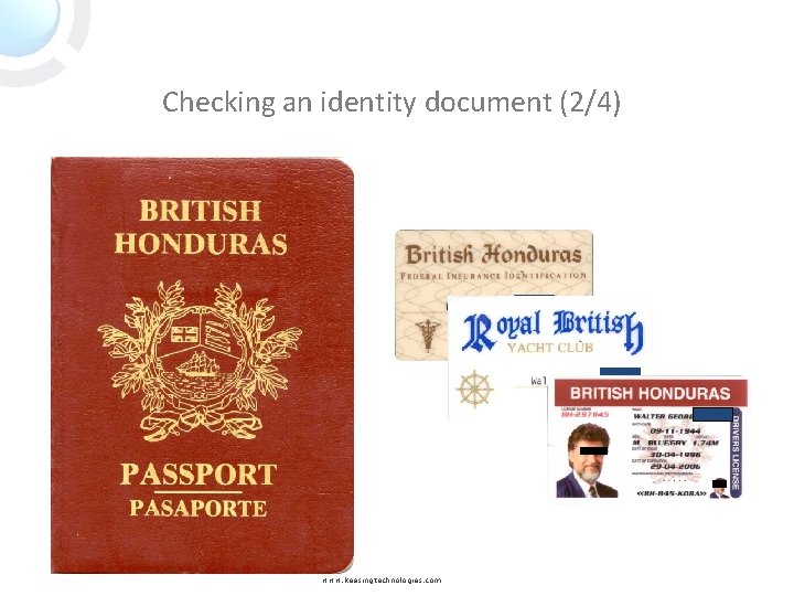 Checking an identity document (2/4) www. keesingtechnologies. com 