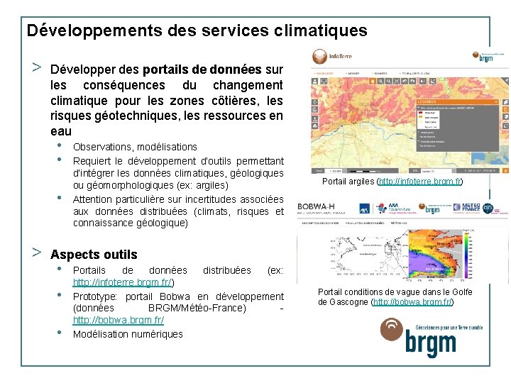 Développements des services climatiques > Développer des portails de données sur les conséquences du