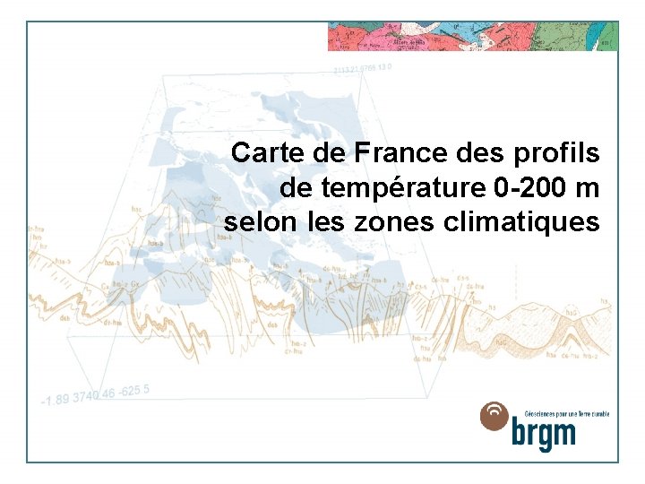 Carte de France des profils de température 0 -200 m selon les zones climatiques