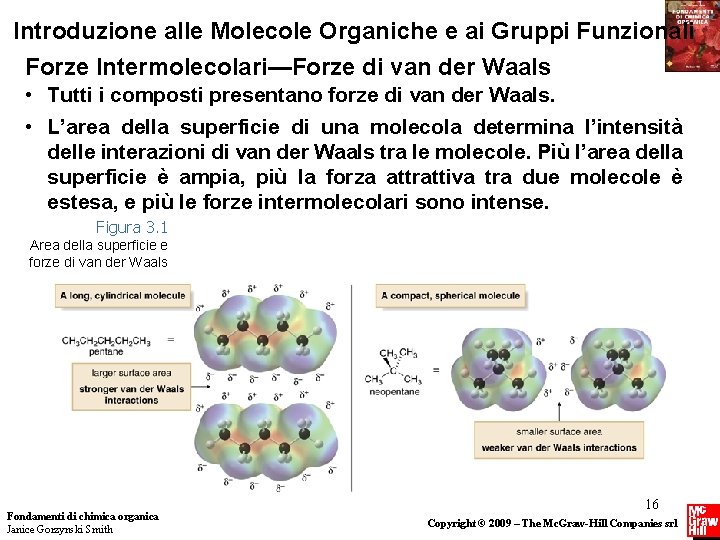 Introduzione alle Molecole Organiche e ai Gruppi Funzionali Forze Intermolecolari—Forze di van der Waals