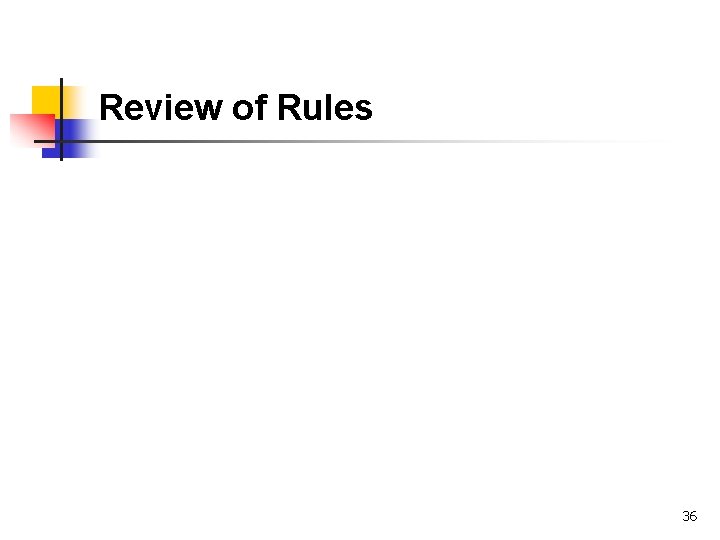 Review of Rules 36 