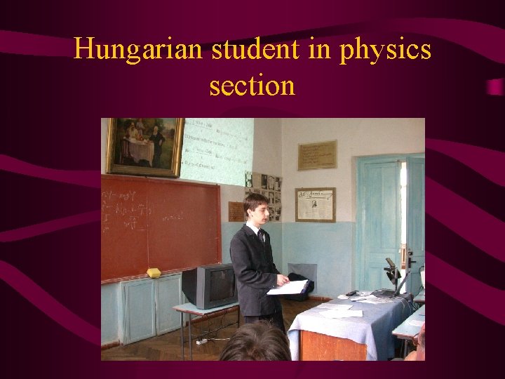 Hungarian student in physics section 
