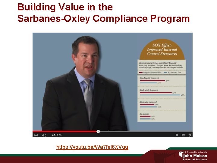 Building Value in the Sarbanes-Oxley Compliance Program https: //youtu. be/Wa 7 fel 6 XVqg