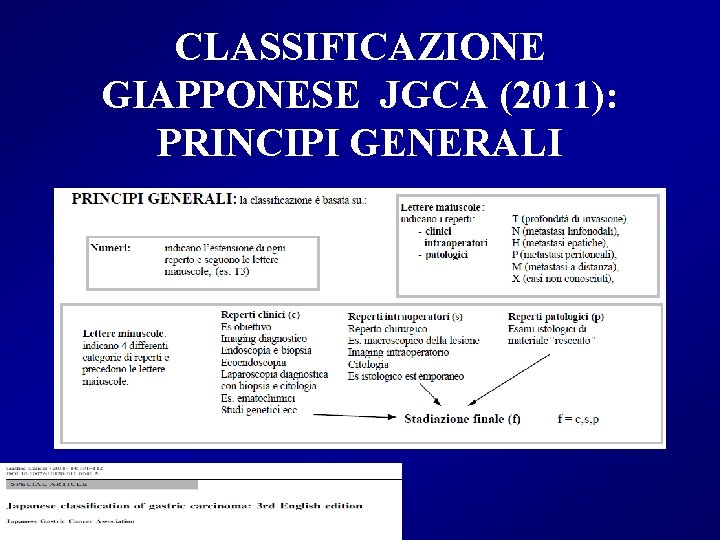 CLASSIFICAZIONE GIAPPONESE JGCA (2011): PRINCIPI GENERALI 