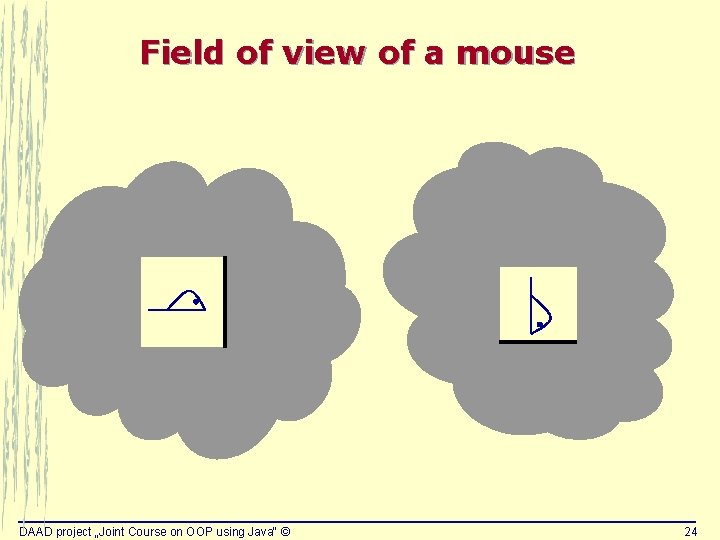 Field of view of a mouse DAAD project „Joint Course on OOP using Java“ Field of view of a mouse DAAD project „Joint Course on OOP using Java“