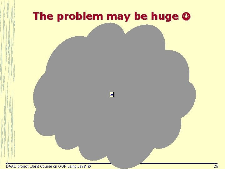 The problem may be huge DAAD project „Joint Course on OOP using Java“ © The problem may be huge DAAD project „Joint Course on OOP using Java“ ©