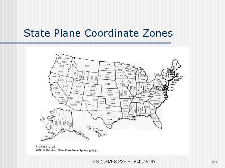 State Plane Coordinate Zones CS 128/ES 228 - Lecture 2 b 25 