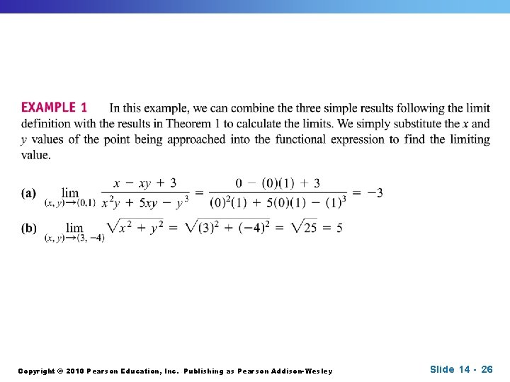 Copyright © 2010 Pearson Education, Inc. Publishing as Pearson Addison-Wesley Slide 14 - 26