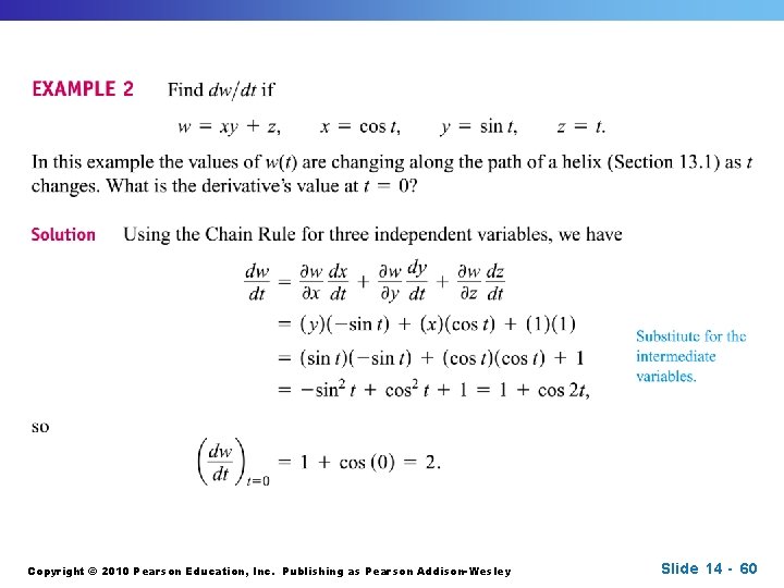 Copyright © 2010 Pearson Education, Inc. Publishing as Pearson Addison-Wesley Slide 14 - 60