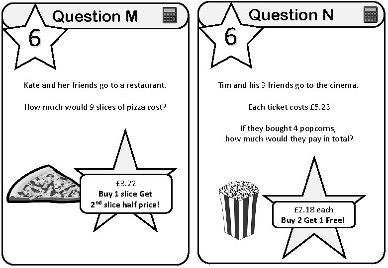 6 Question M 6 Question N Kate and her friends go to a restaurant. 6 Question M 6 Question N Kate and her friends go to a restaurant.