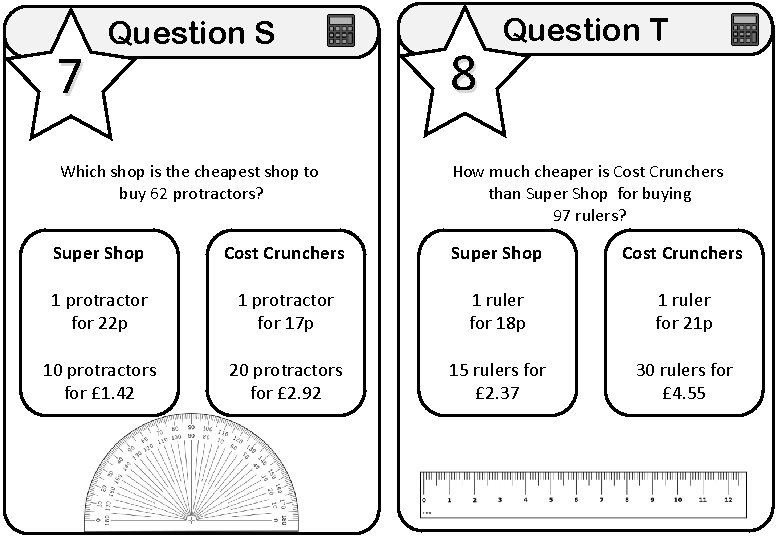 7 Question S Which shop is the cheapest shop to buy 62 protractors? 8 7 Question S Which shop is the cheapest shop to buy 62 protractors? 8