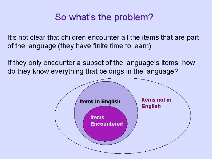 So what’s the problem? It’s not clear that children encounter all the items that