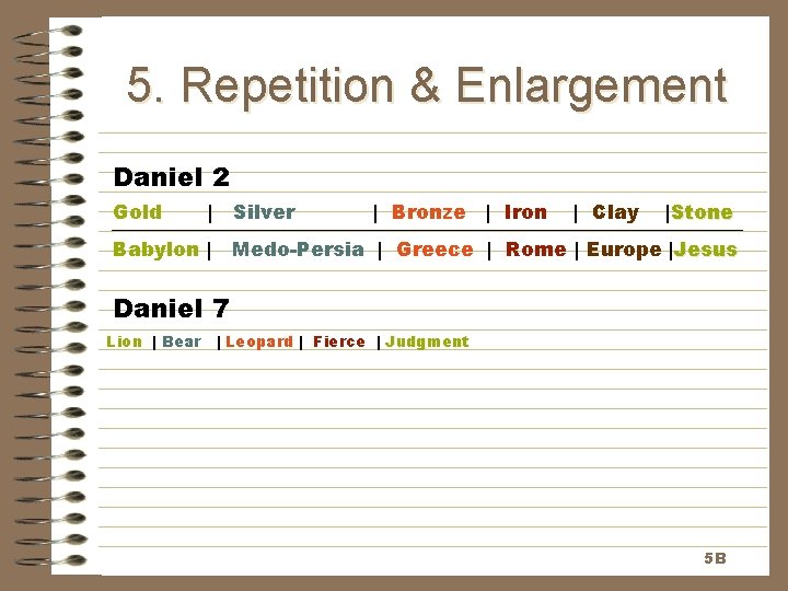 5. Repetition & Enlargement Daniel 2 Gold | Silver Babylon | | Bronze | 5. Repetition & Enlargement Daniel 2 Gold | Silver Babylon | | Bronze |