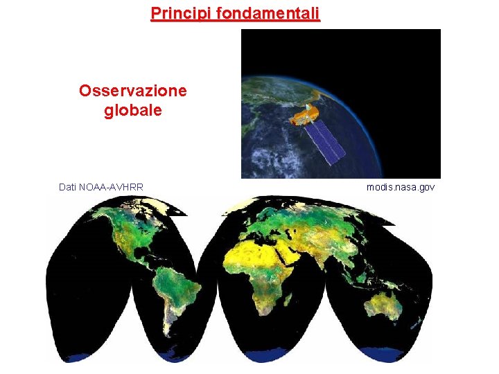 Principi fondamentali Osservazione globale Dati NOAA-AVHRR modis. nasa. gov 