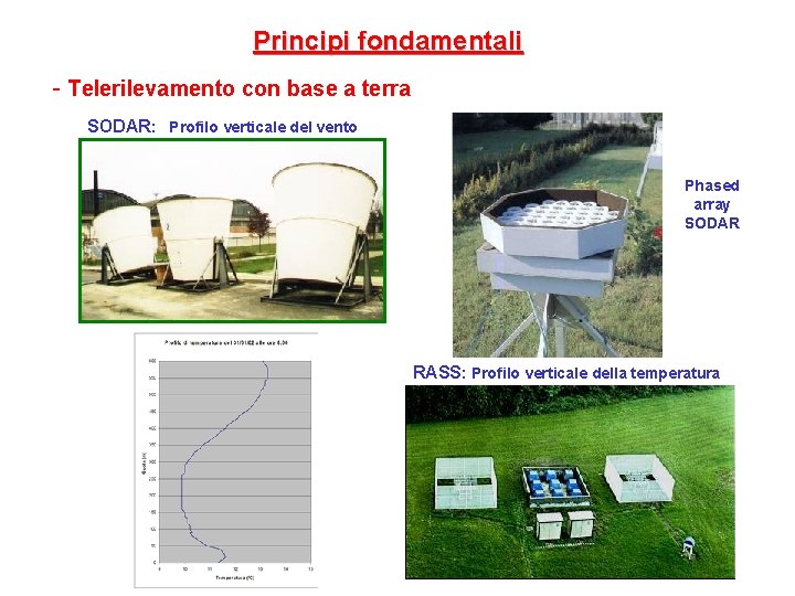 Principi fondamentali - Telerilevamento con base a terra SODAR: Profilo verticale del vento Phased