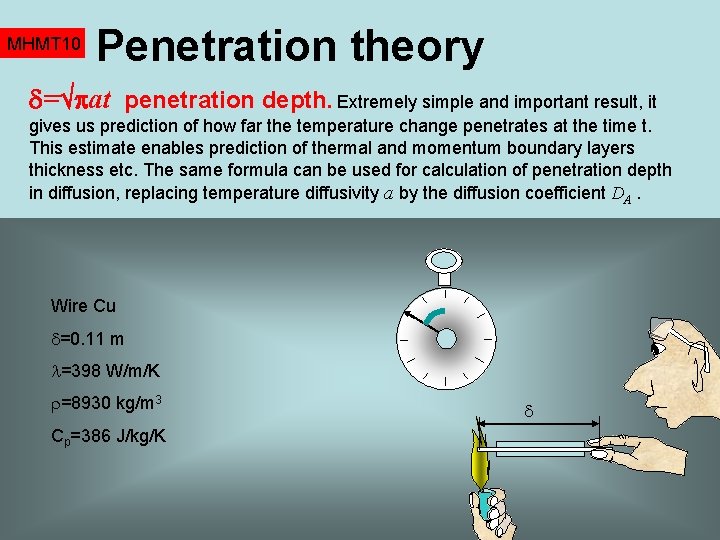MHMT 10 Penetration theory = at penetration depth. Extremely simple and important result, it