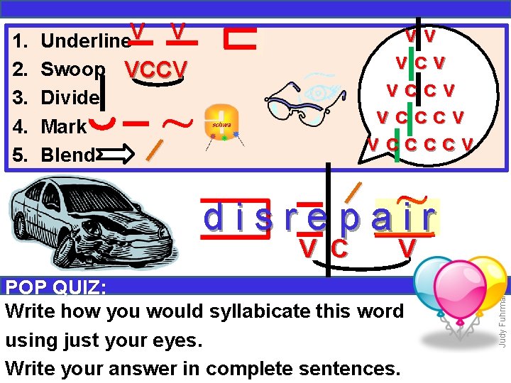 1. 2. 3. 4. 5. Underline. V V Swoop VCCV Divide Mark Blend ~