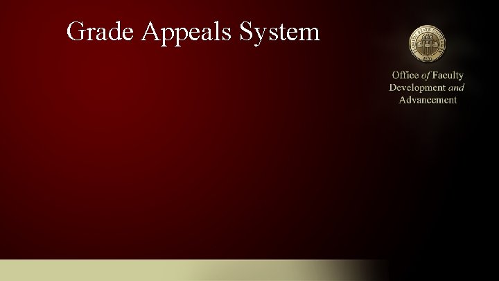 Grade Appeals System 