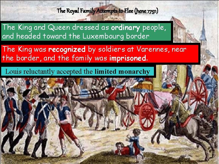 The Royal Family Attempts to Flee (June 1791) The King and Queen dressed as