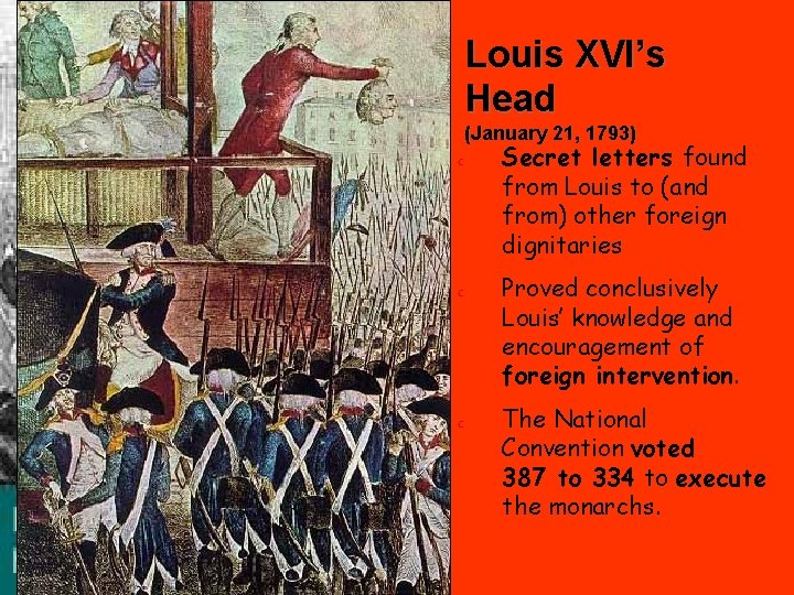 Louis XVI’s Head (January 21, 1793) c c c Secret letters found from Louis