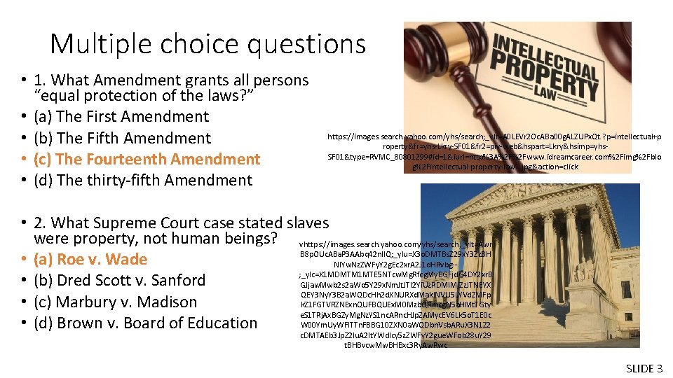 Multiple choice questions • 1. What Amendment grants all persons “equal protection of the