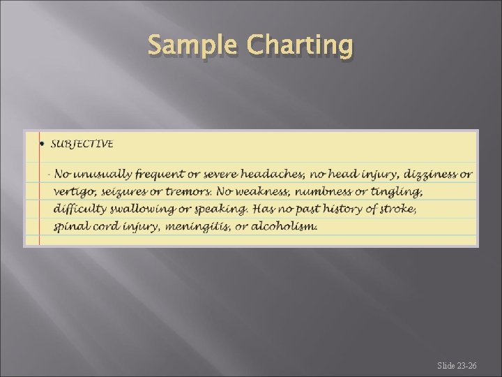 Sample Charting Slide 23 -26 Sample Charting Slide 23 -26