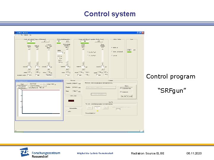 Control system Control program “SRFgun” Mitglied der Leibniz-Gemeinschaft Radiation Source ELBE 06. 11. 2020