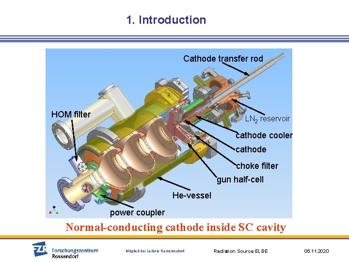 1. Introduction Cathode transfer rod HOM filter LN 2 reservoir cathode cooler cathode choke
