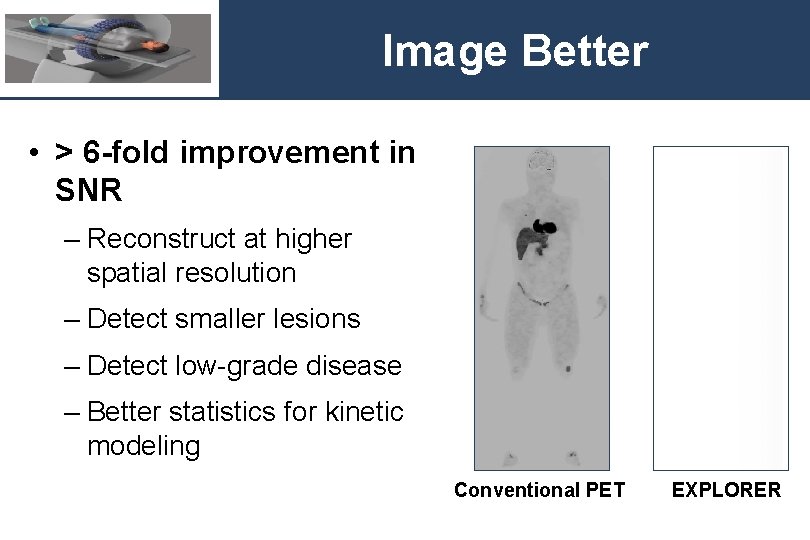 Image Better • > 6 -fold improvement in SNR – Reconstruct at higher spatial