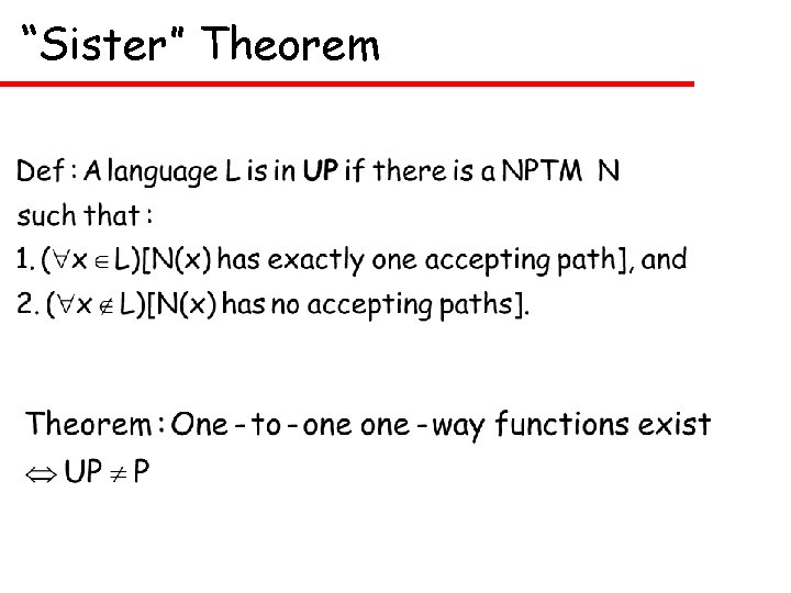“Sister” Theorem 