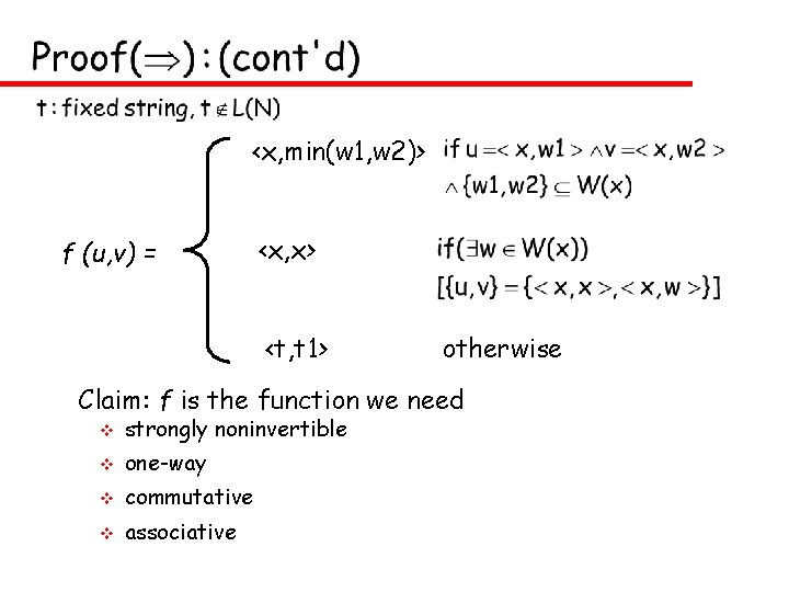 <x, min(w 1, w 2)> f (u, v) = <x, x> <t, t 1>