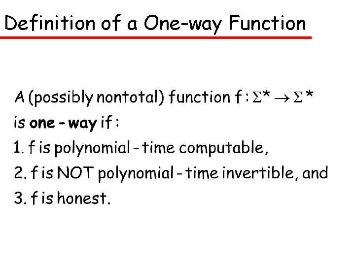 Definition of a One-way Function 