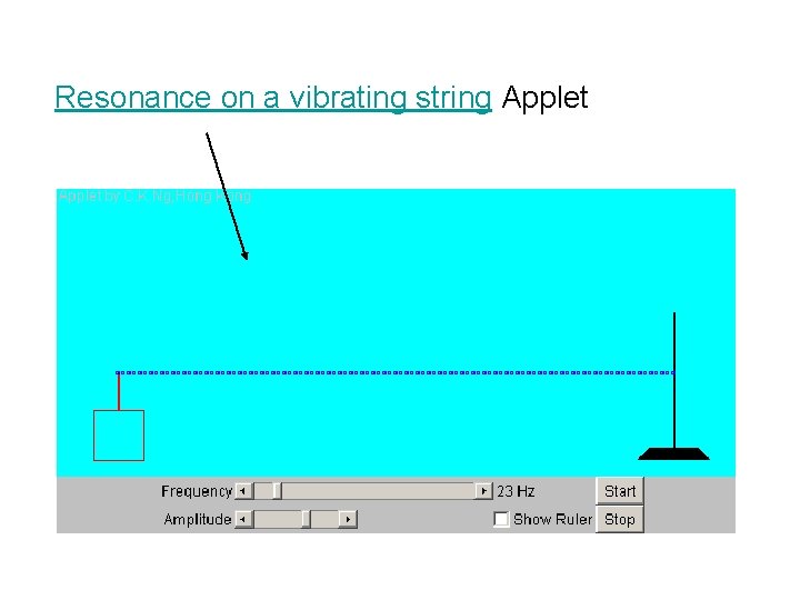 Resonance on a vibrating string Applet 