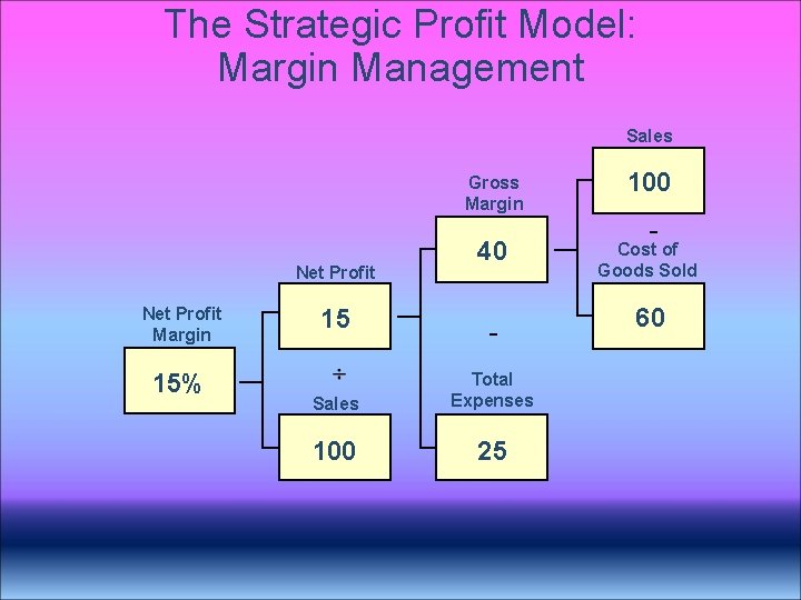 The Strategic Profit Model: Margin Management Sales Gross Margin Net Profit Margin 15% 15 The Strategic Profit Model: Margin Management Sales Gross Margin Net Profit Margin 15% 15