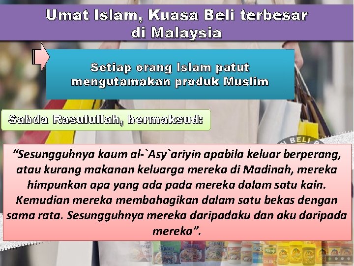 Umat Islam, Kuasa Beli terbesar di Malaysia Setiap orang Islam patut mengutamakan produk Muslim