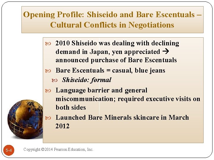 Opening Profile: Shiseido and Bare Escentuals – Cultural Conflicts in Negotiations 2010 Shiseido was
