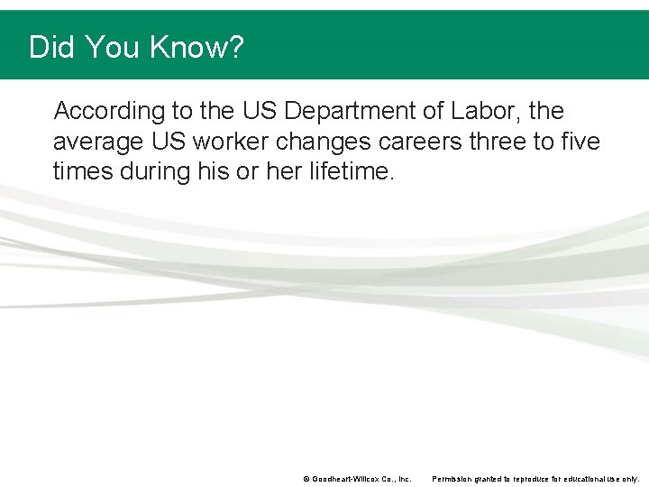 Did You Know? According to the US Department of Labor, the average US worker