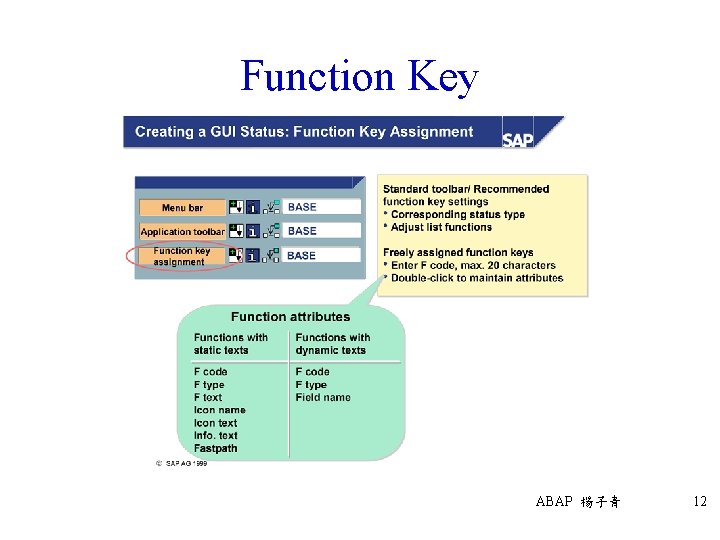 Function Key ABAP 楊子青 12 