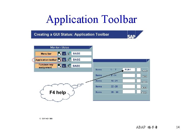 Application Toolbar ABAP 楊子青 14 