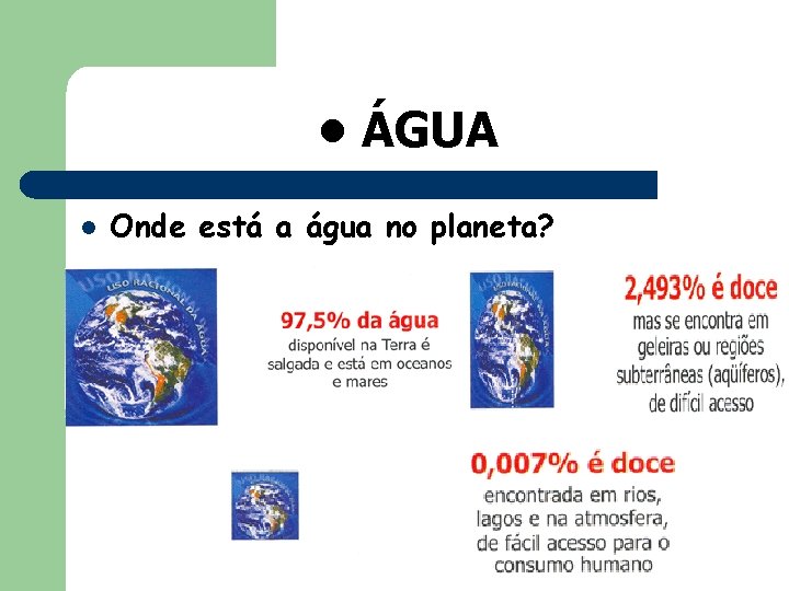  • ÁGUA l Onde está a água no planeta? 