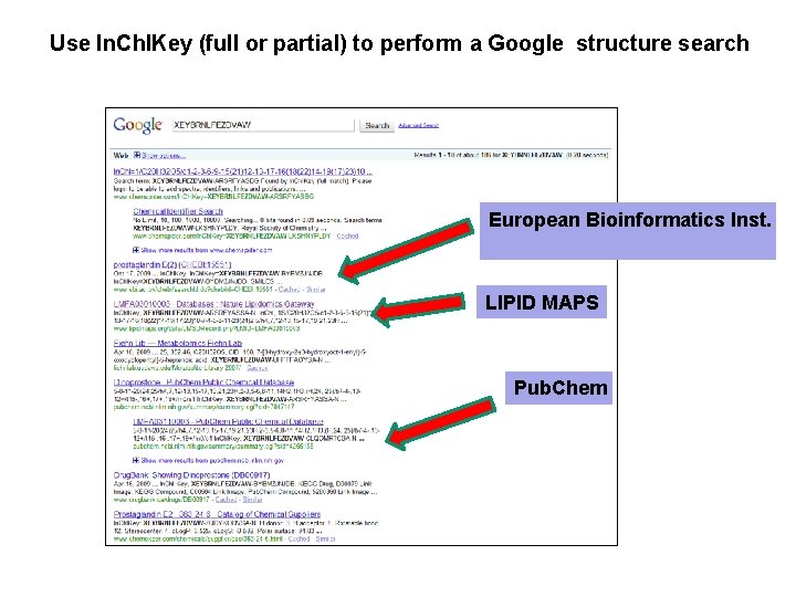 Use In. Ch. IKey (full or partial) to perform a Google structure search European
