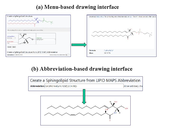 (a) Menu-based drawing interface (b) Abbreviation-based drawing interface 