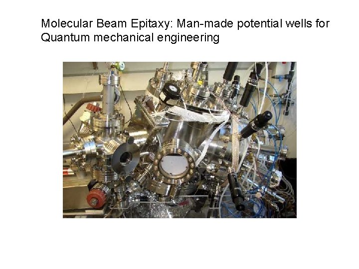 Molecular Beam Epitaxy: Man-made potential wells for Quantum mechanical engineering 