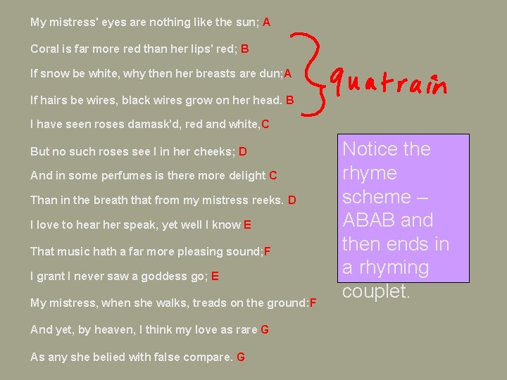 130 shakespeare sonnet Comparing To